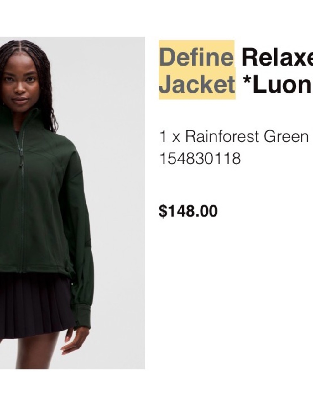 lululemon athletica Define Jacket - Rainforest Green
